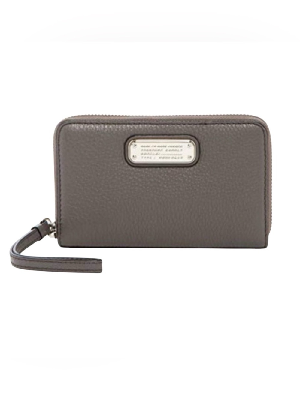 Marc by Marc Jacobs Classic Q Wingman Grey Leather Zip Wristlet Wallet